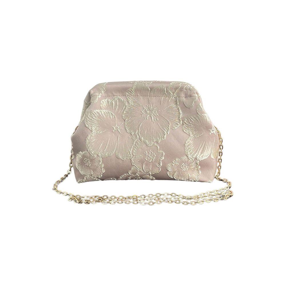5508 Flower Embroidery Clutch Purse Kiss Lock Shoulder Bags Evening Handbag